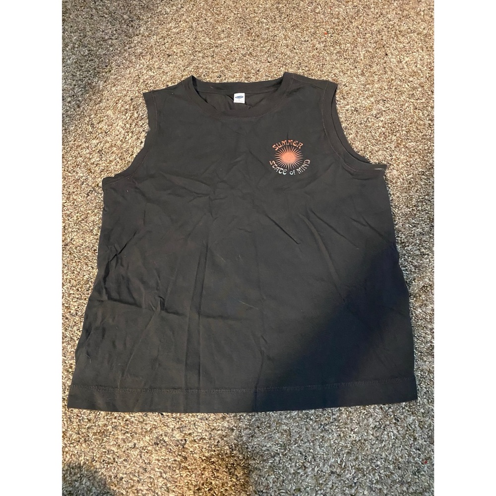 Black Sleeveless Graphic Tee